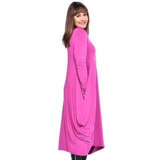 Bamboo Midi Dress with Sleeves
