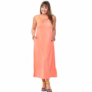 Ring Neck Pocketed Bra Cup Dress