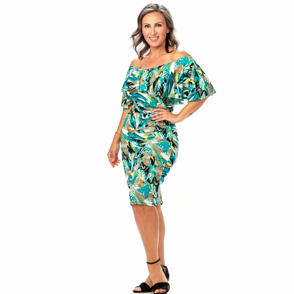 Ruched Peasant Dress