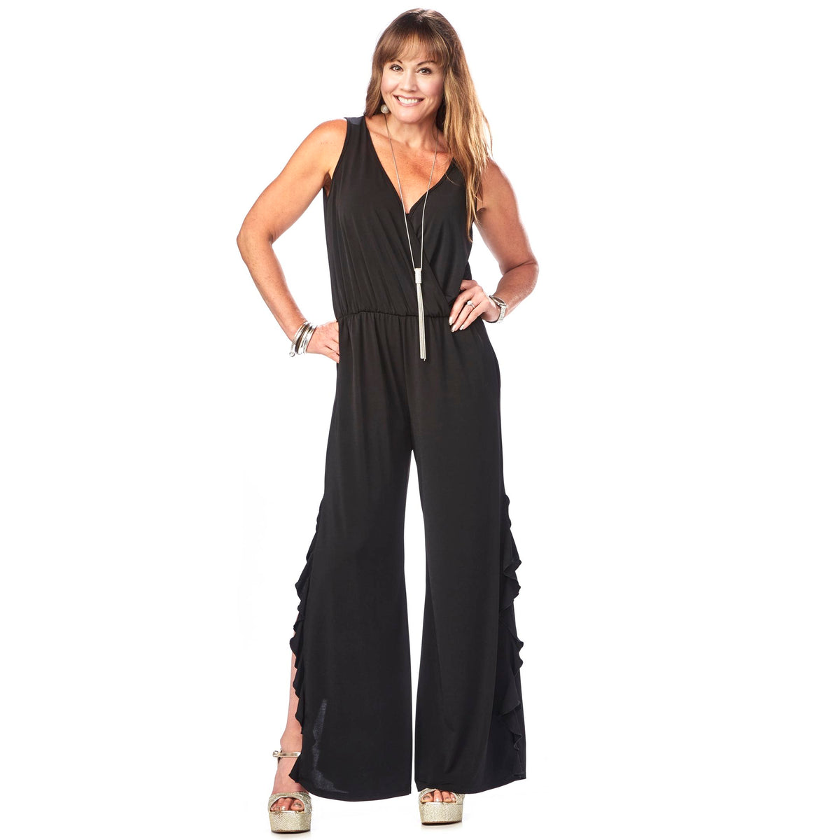 Slit Ruffled Jumpsuit