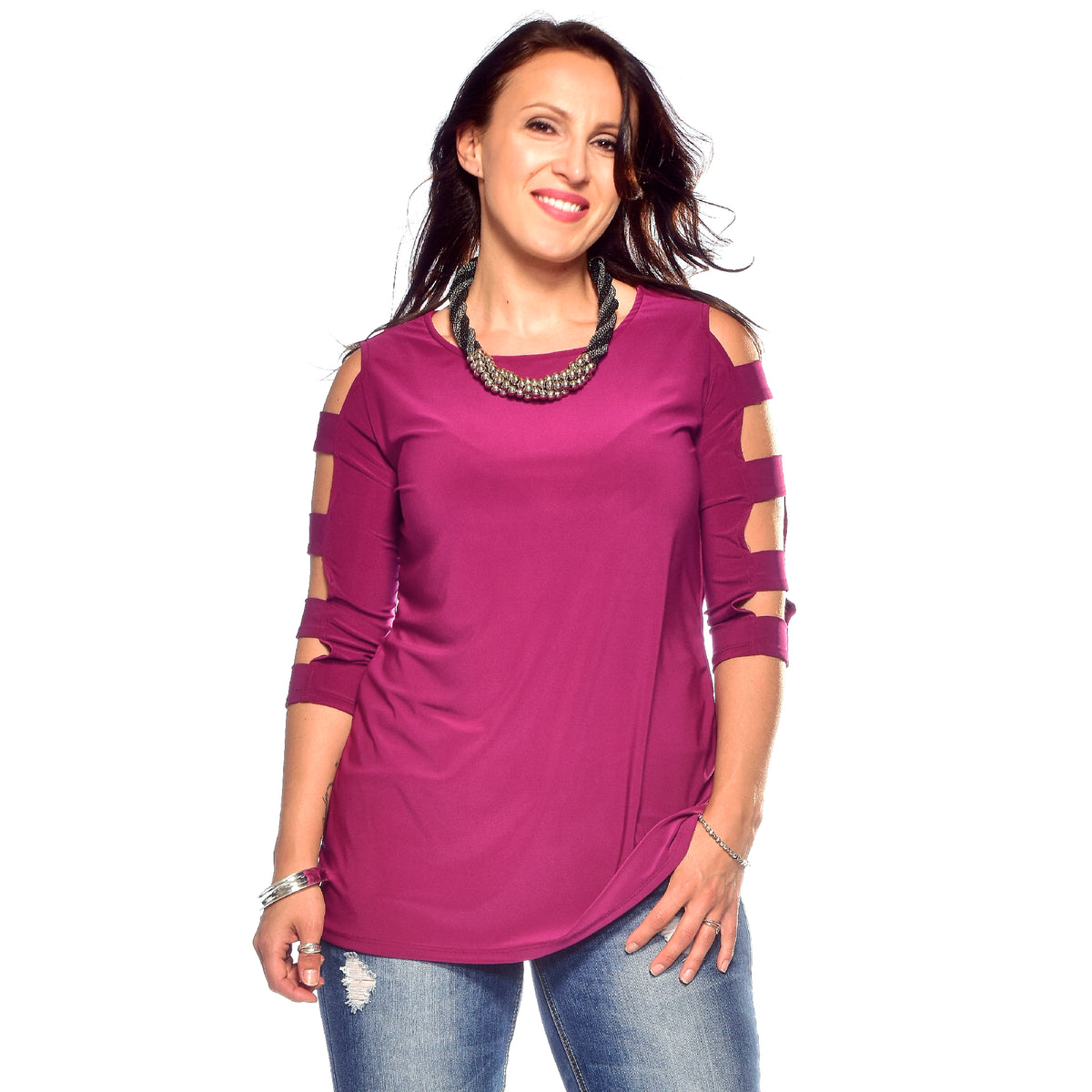 Ladder Sleeve Tunic Top