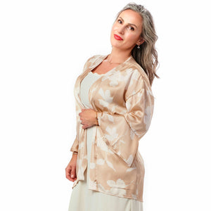 Satin Ruffled Sleeve Kimono