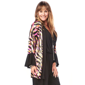 Satin Ruffled Sleeve Kimono
