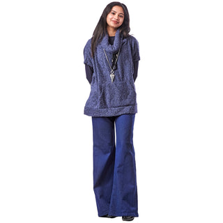 Boucle Pocketed Drawstring Poncho