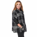 Knit Pocketed Drawstring Poncho