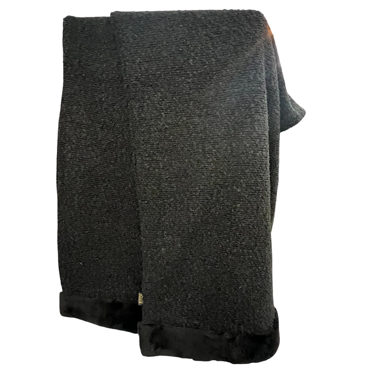Fur Trimmed Boucle Shawl