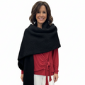 Fur Trimmed Boucle Shawl
