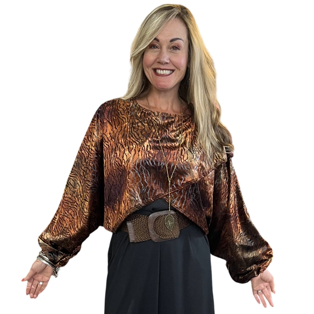 Velour Burnout Crossover Shrug