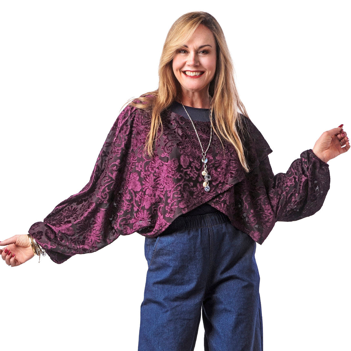 Velour Burnout Crossover Shrug