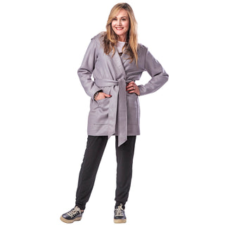 Wool Hooded Wrap Coat