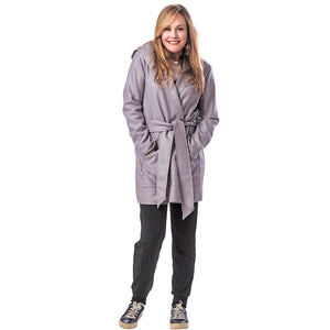 Wool Hooded Wrap Coat