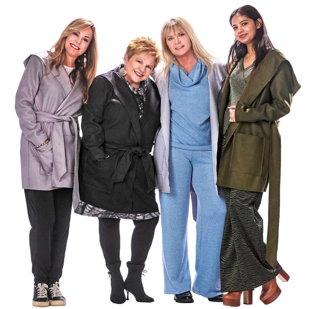 Wool Hooded Wrap Coat