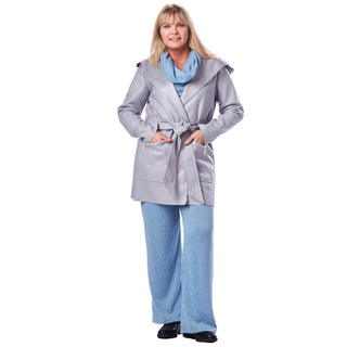 Wool Hooded Wrap Coat