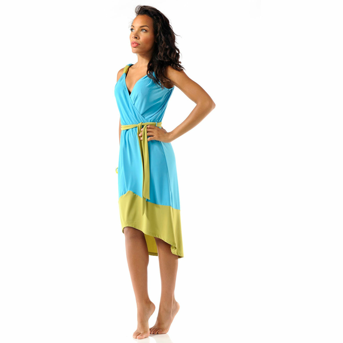 Two Tone Dress w/ Sash
