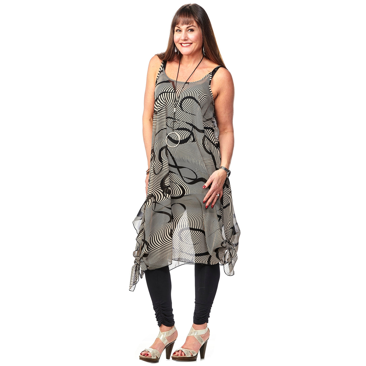 A-Line Handkerchief Hem Dress