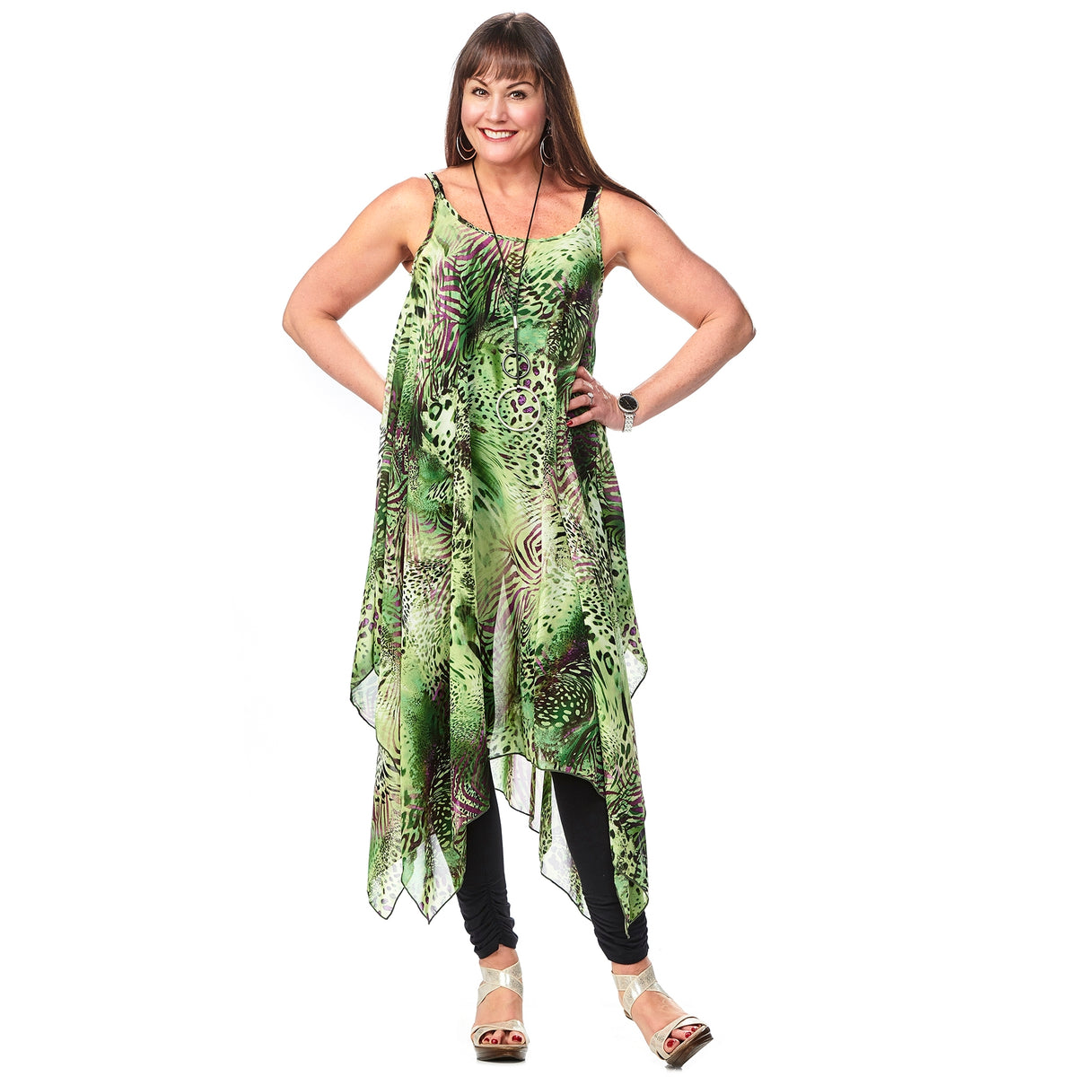 A-Line Handkerchief Hem Dress