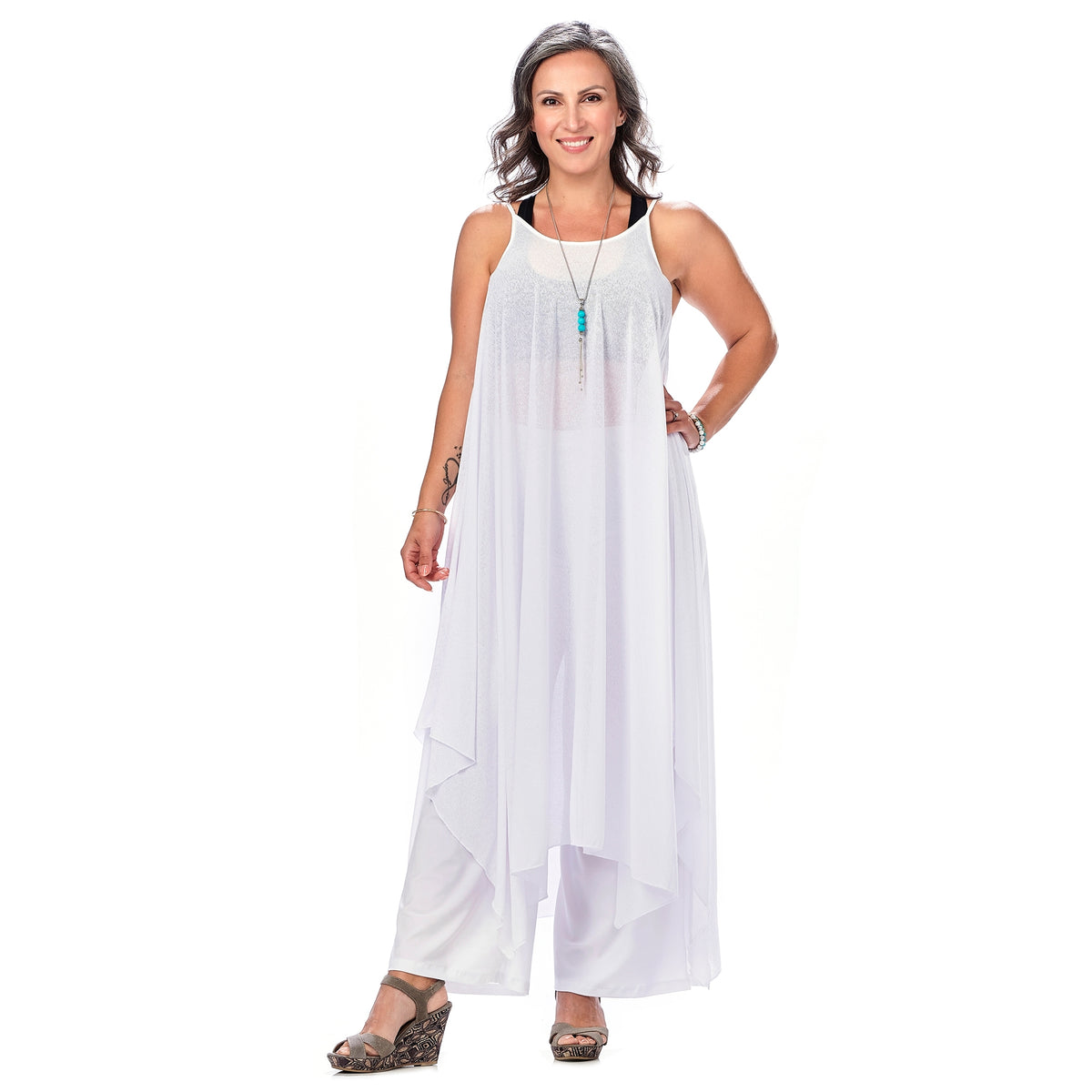 A-Line Handkerchief Hem Dress