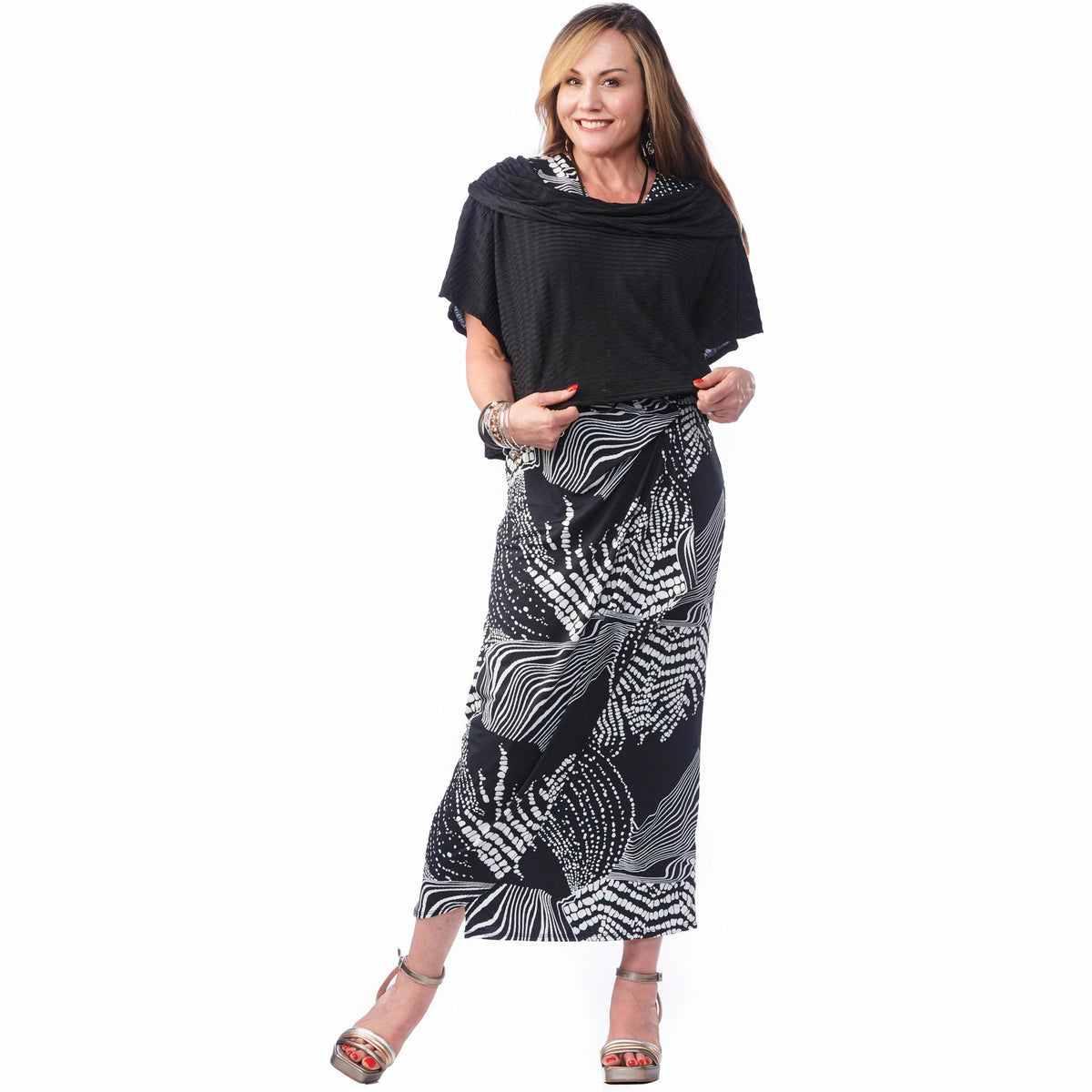 Cap Sleeve Maxi Wrap Dress