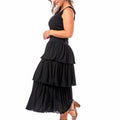 Gauze Ruffled Evening Dress