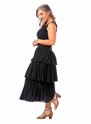 Gauze Ruffled Evening Dress