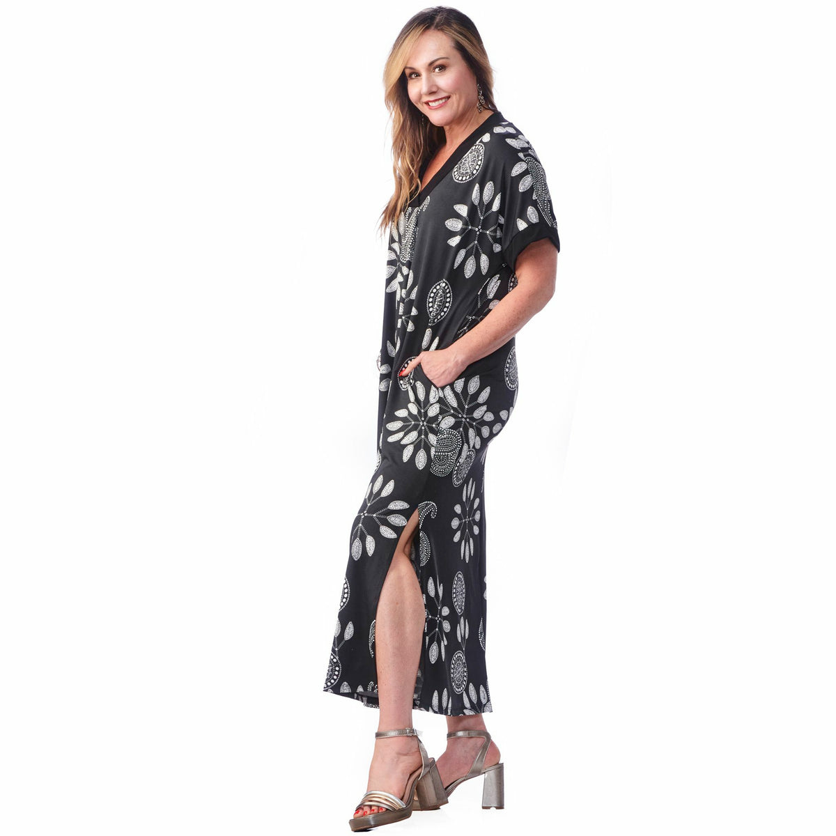 Pocketed Caftan Dress