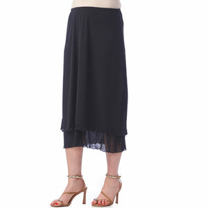 Gauze Straight Skirt With Slit