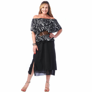 Gauze Straight Skirt With Slit