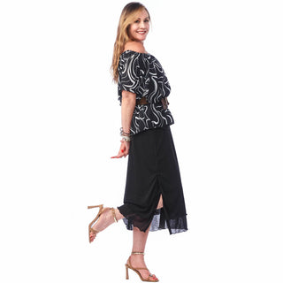 Gauze Straight Skirt With Slit