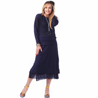 Gauze Straight Skirt With Slit