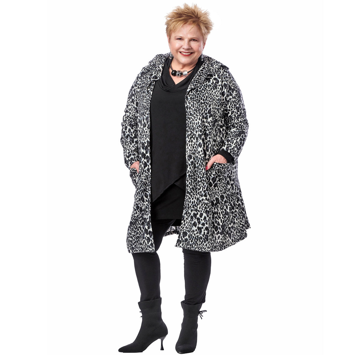 Knit Hooded Car Coat