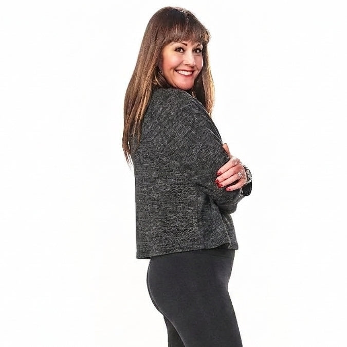 Long-Sleeve Cowl Neck Knit Sweater