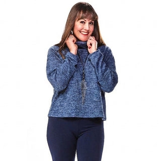 Long-Sleeve Cowl Neck Knit Sweater