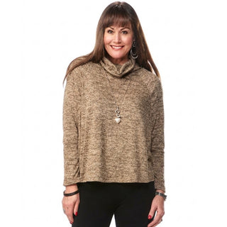 Long-Sleeve Cowl Neck Knit Sweater