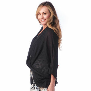 Chiffon Lined Crossover Top