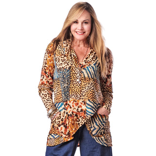 Asymmetrical Cowl Neck Tulip Tunic