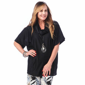 Mesh Relaxed Cowl Shirt