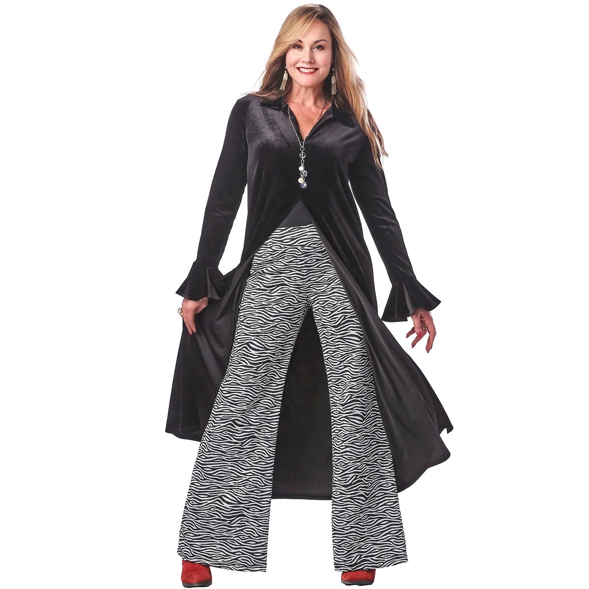 Velvet Ruffle Sleeve Maxi Capelet