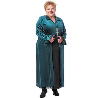 Velvet Ruffle Sleeve Maxi Capelet