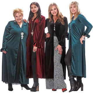 Velvet Ruffle Sleeve Maxi Capelet