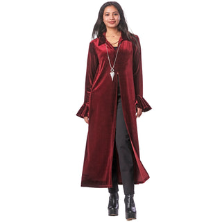 Velvet Ruffle Sleeve Maxi Capelet