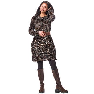 Kerchief-Hem Cowl Tunic Dress