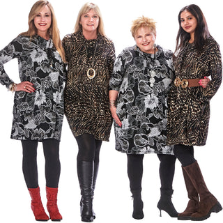 Kerchief-Hem Cowl Tunic Dress