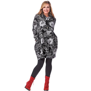 Kerchief-Hem Cowl Tunic Dress