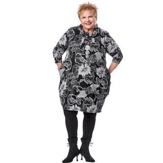 Kerchief-Hem Cowl Tunic Dress