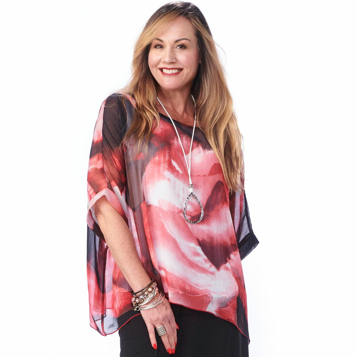 Chiffon Lined Overlay Top