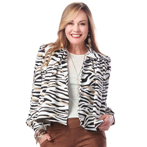 Pleated Crop Blazer