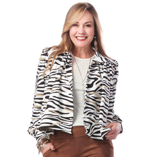 Pleated Crop Blazer