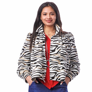Pleated Crop Blazer