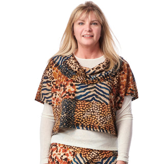 Knit Cowl Neck Coverlet