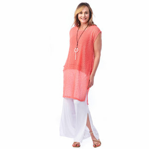 Mesh High Slit Mesh Coverup